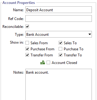 Accounting Software business accounts manager account properties edit