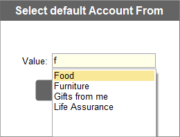 Accounting Software import map select default