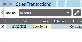 Accounting Software screenshot add a new customer to a transaction table added