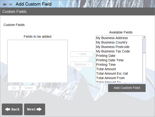 Accounting Software screenshot add custom field 2