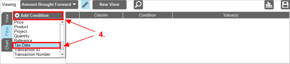 Accounting Software screenshot amount brought forward 4