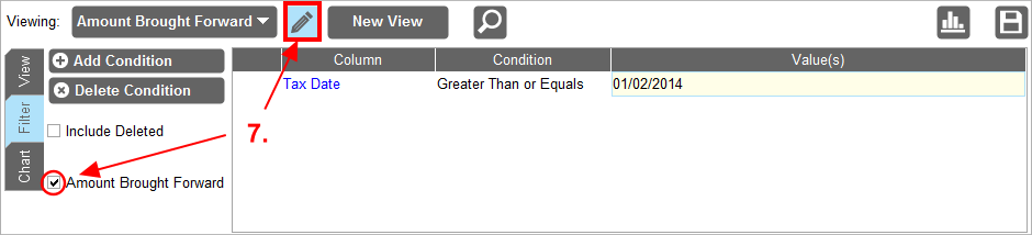 Accounting Software screenshot amount brought forward 7