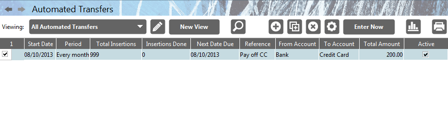 Accounting Software screenshot automated transfers