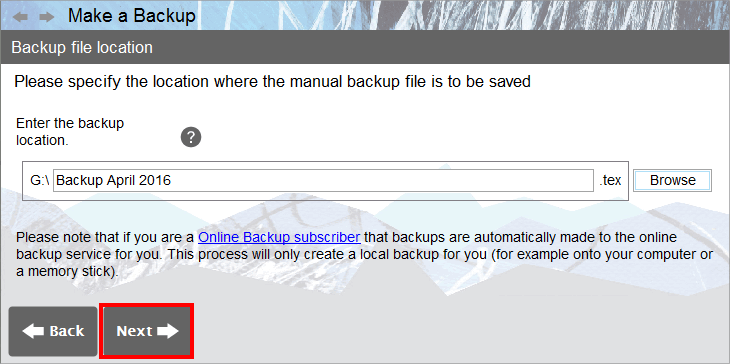 Accounting Software screenshot business make backup