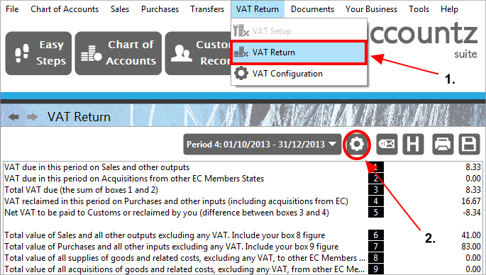 Accounting Software screenshot change vat start date 1