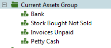 Accounting Software screenshot chart of accounts open account group