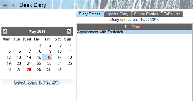 Accounting Software screenshot desk diary 1