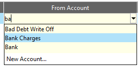 Accounting Software screenshot filtered list