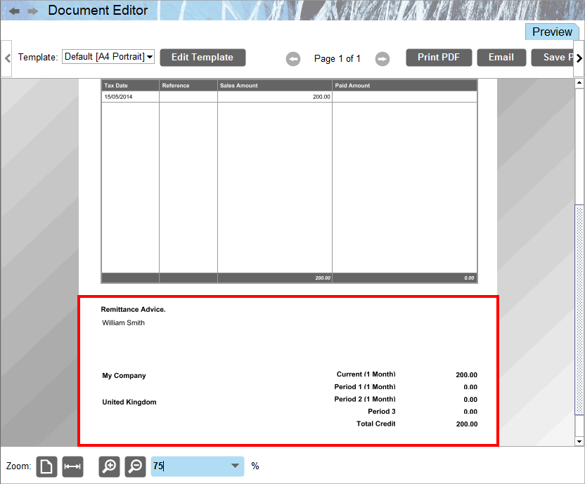 Accounting Software screenshot remittance 3