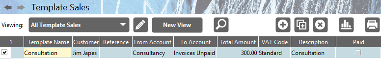 Accounting Software screenshot template sales