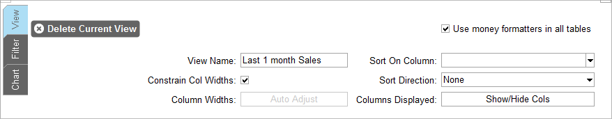 Accounting Software views view tab