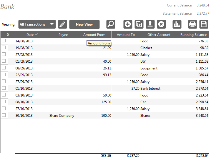 Accounting Software accounts balances budgeting transactions