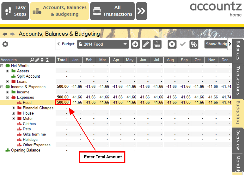 Accounting Software creating a budget 5