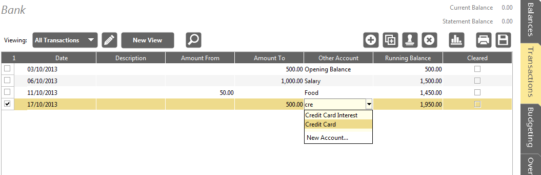 Accounting Software credit card