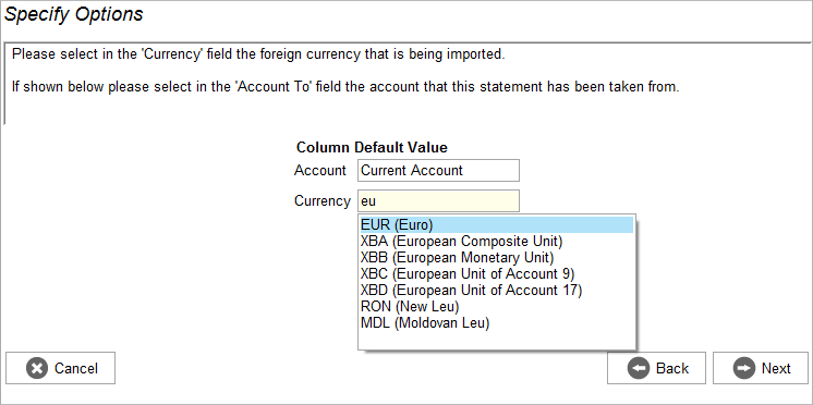 Accounting Software import_specify_options_currency