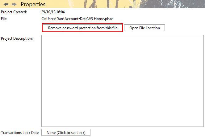 Accounting Software home accounting password protection removal 2