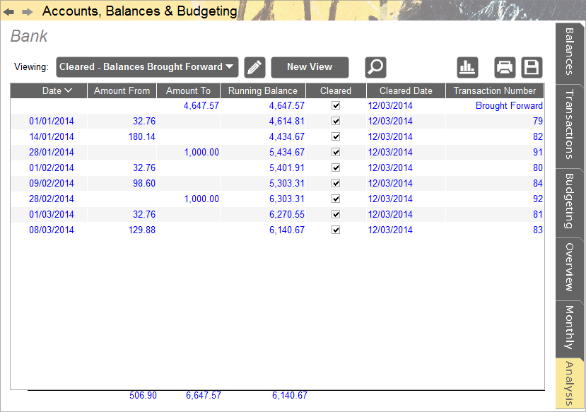 Accounting Software screenshot create report consolidated balances 8