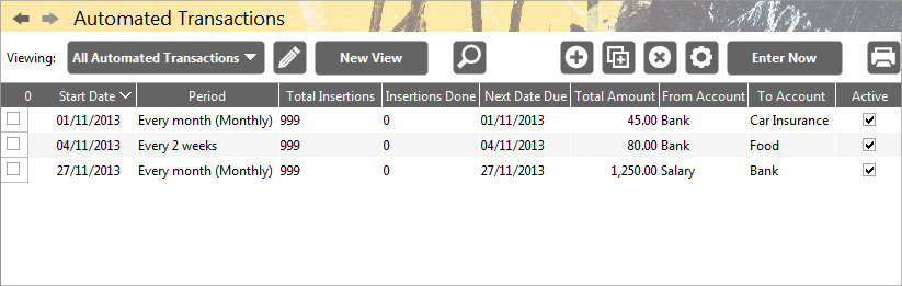 Accounting Software screenshot automated transactions