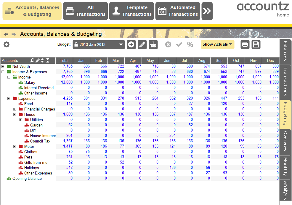 Accounting Software screenshot categorised report 4