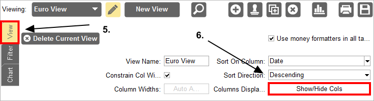 Accounting Software screenshot home all transactions euro view 2a