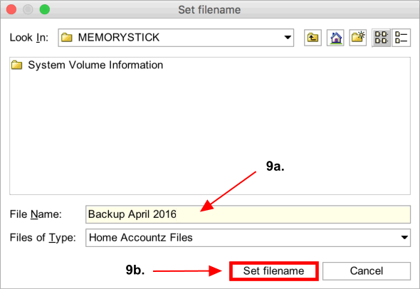 Accounting Software screenshot home make a backup to memory stick mac 3