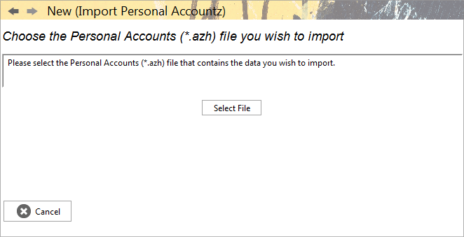 Accounting Software screenshot import personal accounts