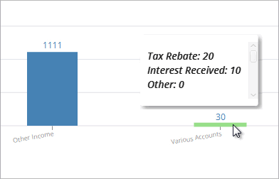 Accounting Software screenshot income by account various