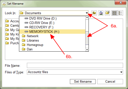 Accounting Software screenshot memorystick 1
