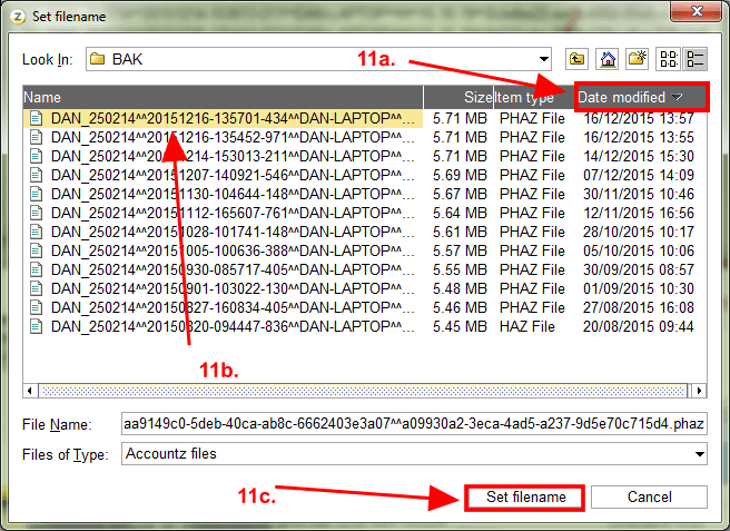 Accounting Software screenshot restore file 10