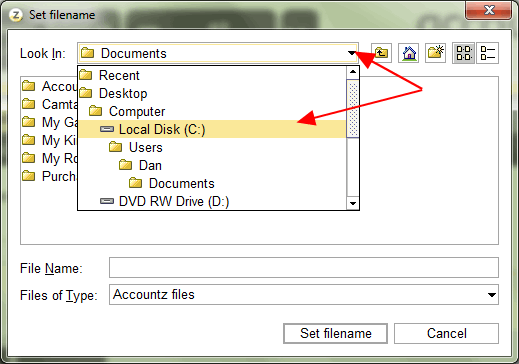 Accounting Software screenshot restore file 5