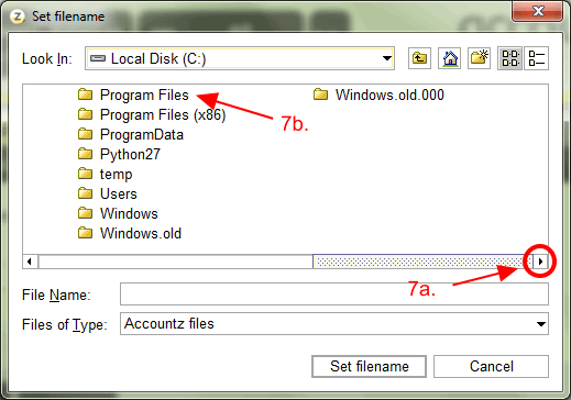 Accounting Software screenshot restore file 6