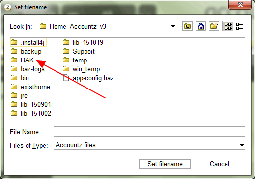 Accounting Software screenshot restore file 8