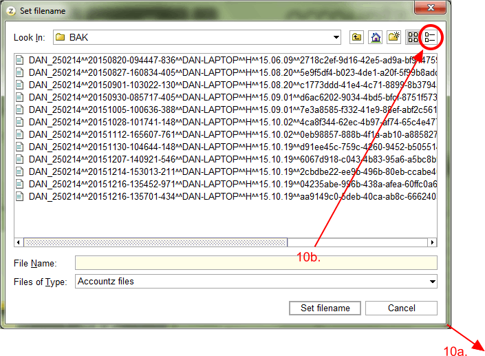 Accounting Software screenshot restore file 9