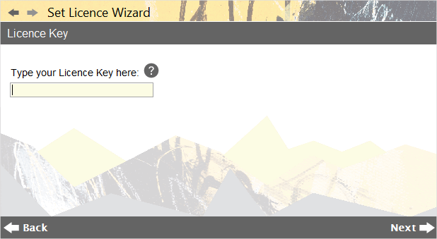 Accounting Software screenshot set licence wizard