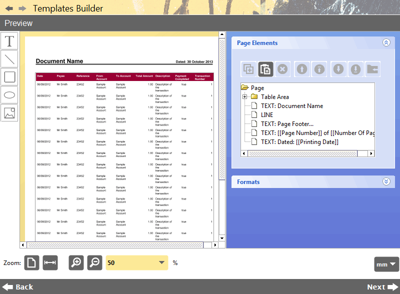 Accounting Software screenshot templates builder preview home