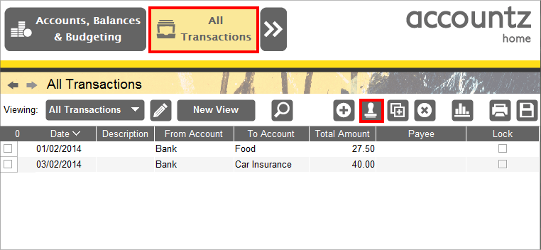 Accounting Software template transactions 4