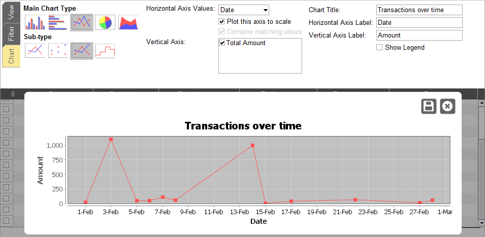 Accounting Software view chart tab