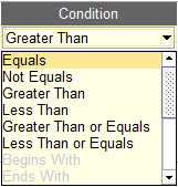Accounting Software view filter condition editor