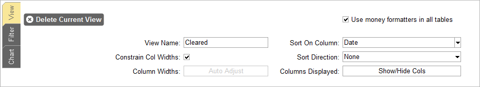 Accounting Software views view tab